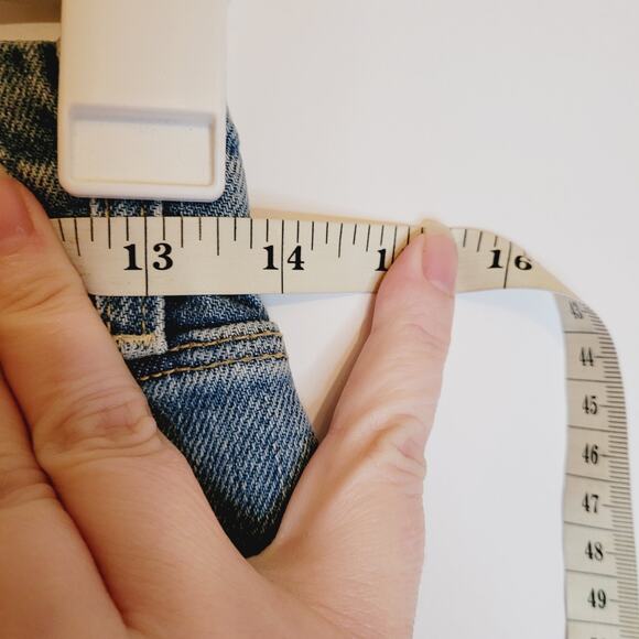 7 for All Mankind denim bleach washed pencil skirt retro Y2K size 24 - Picture 8 of 9